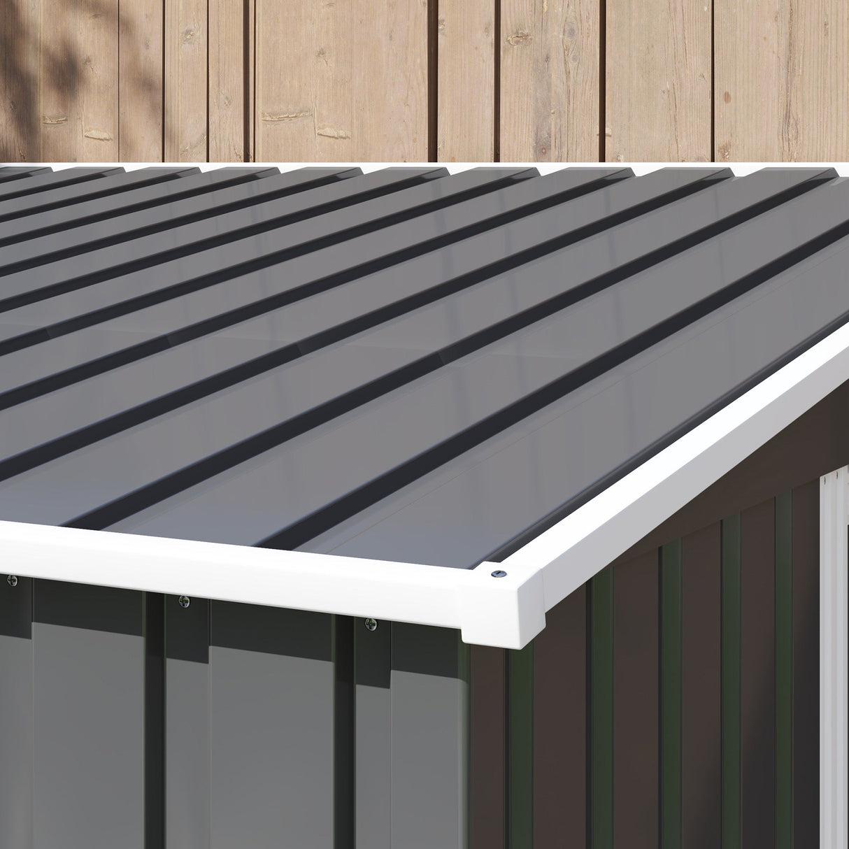 Galvanised Metal Shed, 7 x 5ft with Sliding Door - Dark Grey