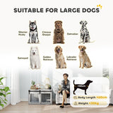 PawHut 98cm Dog Crate Furniture with Removable Cushion - Grey