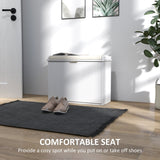 Elegant Six Shoe Bench with Top Seat - White