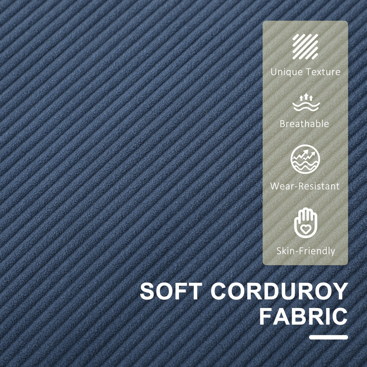Small Two-Seater Sofa - Corduroy Blue