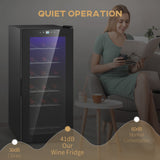 Wine Cooler, 50L 18 Bottle Freestanding with Glass Door, Black