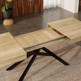 Extendable Dining Table 140 to 180 cm – Rectangular Table for 6 to 8 People with Metal Legs