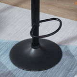 Adjustable Bar Stools Set of 2, Swivel with Back, Dark Grey