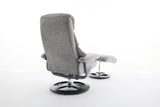 Chenille Upholstered Massage Recliner with Ottoman Footstool, 5 Points Massager, Wood/Metal Base, Grey