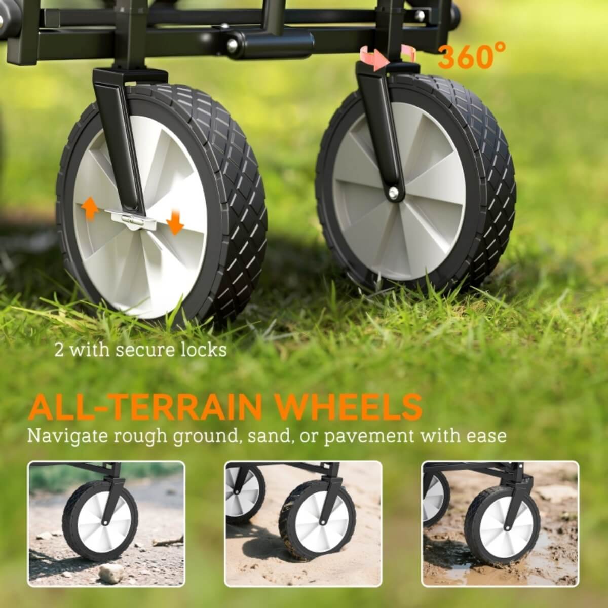 90L Folding Festival Trolley – Adjustable Handle, Portable Camping & Outdoor Cart