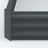 291L Raised Garden Bed, Elevated Galvanised Planter Box for Flowers, Herbs, Dark Grey