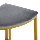 Modern Metal Frame Round Marble Dining Table and Chair Set (5 Pieces) with 4 Semi-Circular Stools