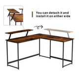 L-Shaped Black Computer Desk with Corner Workstation Table - DT-24612