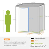 Metal Garden Storage Shed 5ft x 3ft, Sloped Roof & Lockable Door, Green