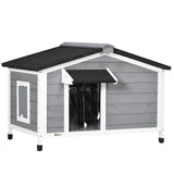 Dog Kennel for Outside, Medium Dogs, Grey Wood