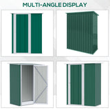 Metal Garden Storage Shed 5ft x 3ft, Sloped Roof & Lockable Door, Green