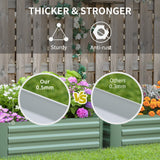 Raised Garden Bed, Set of 2 291L Elevated Galvanised Planter Box for Flowers and Herbs, Green