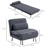 Single Sleeper Chair - Velvet-Feel Charcoal Grey