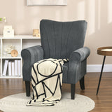 Upholstered Accent Chair, Rolled Arms Wood Legs, Grey