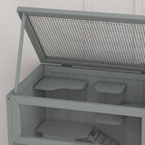 Wooden Hamster Cage 3 Tier House Storage Shelf, Openable Top, Grey