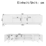 TV Cabinet with Curved Wave-Shaped Doors, Shelves, and Stabilizing Legs