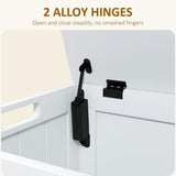 Storage Chest, Modern Storage Trunk with Safety Hinges, White