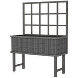 Wooden Garden Planter with Trellis, 45 x 105cm, Grey