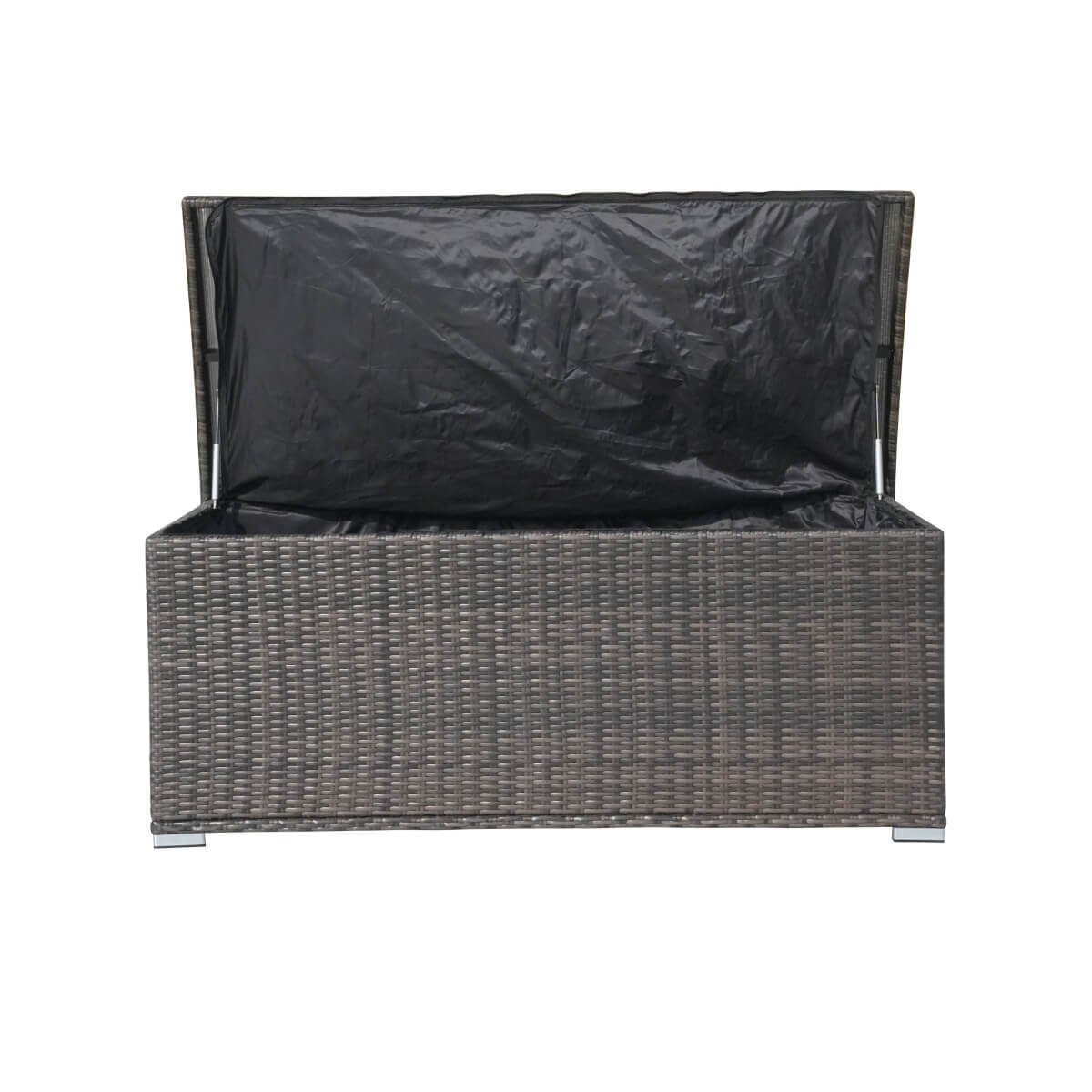 Small Outdoor Rattan Storage Box - Weather-Resistant Garden Storage Chest, Brown