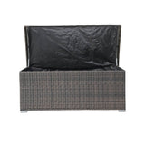 Small Outdoor Rattan Storage Box - Weather-Resistant Garden Storage Chest, Brown