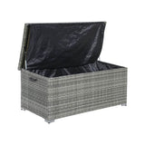 Small Outdoor Rattan Storage Box - Weather-Resistant Garden Storage Chest, Grey