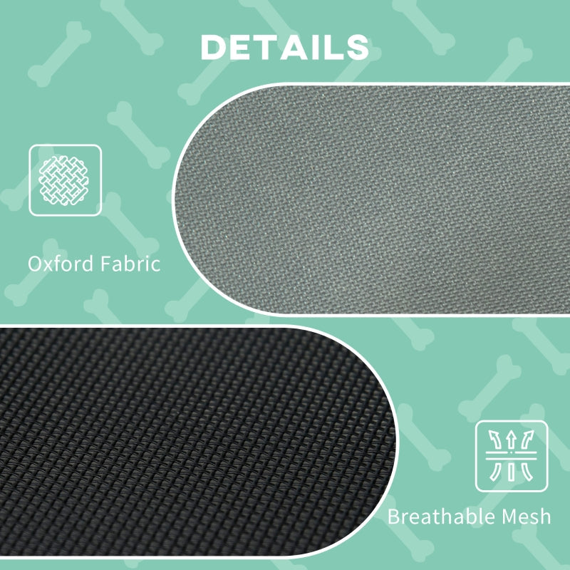 Raised Dog Bed Waterproof Elevated Pet Cot UV Protection Canopy, Grey