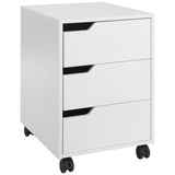 3 Drawer Mobile File Cabinet with Wheels, White