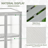 Wooden Cold Frame Greenhouse with Adjustable Shelf and Double Doors, Light Grey