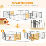 Puppy Playpen 16 Panels Heavy Duty, Small Dogs Indoor Outdoor - Grey