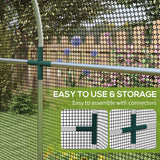 Fruit Cage, Plant Protection Tent Zipped Door, Galvanised Steel Black