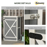 Wooden Small Shed, Garden Storage with Shelves and Bolt Latch, Grey