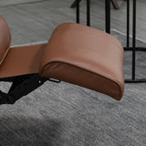 Faux Leather Armchair, 145?? Reclining Back and Footrest - Brown