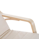 Rocking Lounge Chair Recliner with Adjustable Footrest, Side Pocket, Cream White