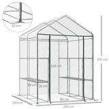 Walk in Greenhouse, 3-Tier 8 Shelves Roll-up Zipped Door, Steel Frame