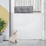 Retractable Stair Gate, Dog Pet Barrier for Doorway, Staircase, Hallway - White