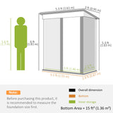 5 x 3ft Storage Shed with Lock - Brown Corrugated Steel