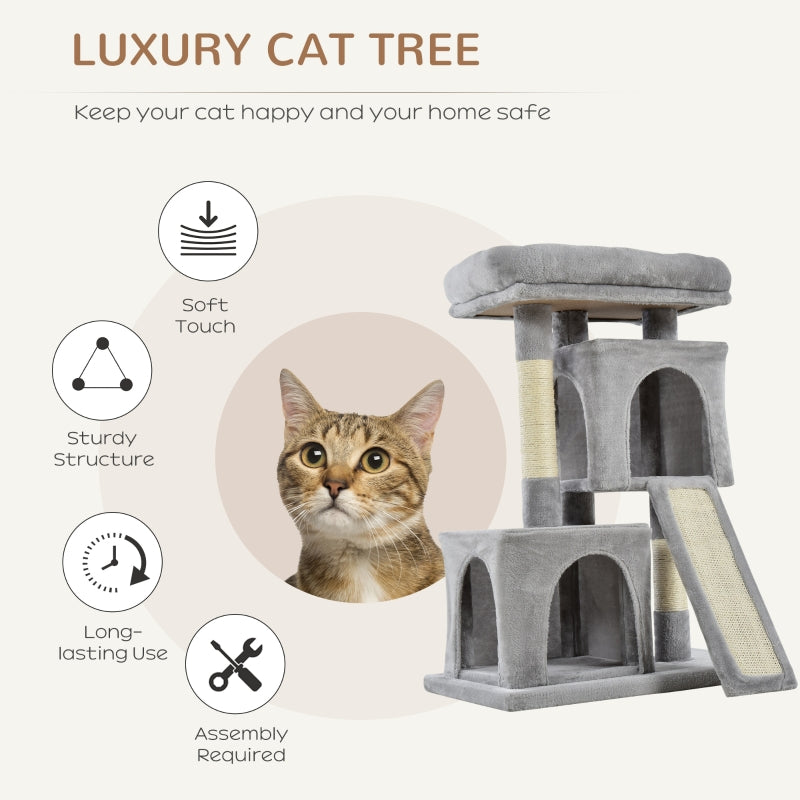 Cat Tree 83cm Scratching Post Kitten Tower Grey