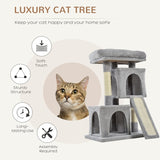 Cat Tree 83cm Scratching Post Kitten Tower Grey