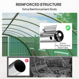 Polyethylene Walk-in Polytunnel Greenhouse, Upgraded Structure, 6 x 3(m), Green