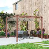 Retractable Roof Pergola 3x3m Natural Wood Finish