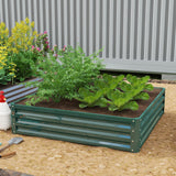 Square Raised Garden Bed Box, Weatherized Steel Frame for Vegetables, Flowers, & Herbs, Green