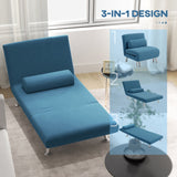 Single Sleeper Chair - Velvet-Feel, Blue