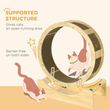 Cat Wheel, with Brake and Scratching Pads - Oak Tone