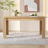 4-Seater Dining Table – Oak-Coloured MDF Rectangular Table for Kitchen, Dining Room or Café