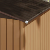 Metal Garden Tool Storage Shed, 7 x 4ft Lockable with Foundation and Vents, Light Brown