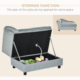 Pet Sofa Chair, with Storage & Cushion, Light Grey