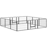12 Panels Heavy Duty Puppy Playpen, Small Dogs Indoor Outdoor - Silver