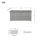 Small Outdoor Rattan Storage Box - Weather-Resistant Garden Storage Chest, Grey