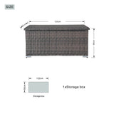 Small Outdoor Rattan Storage Box - Weather-Resistant Garden Storage Chest, Brown