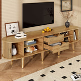Modern TV Cabinet with Sliding Doors - Low TV Stand with Unique Design & Storage